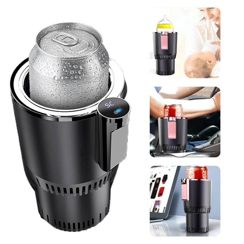 Auto Car Cup Kühler Wärmer 2 In 1 Auto Kühl- und Heizbecherhalter mit Anzeigetemperatur für Wasser Kaffee Getränke Milch von MAOBU