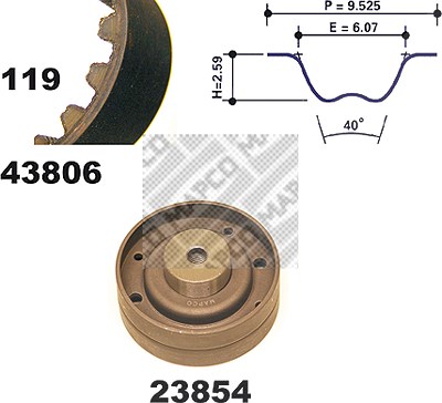 Mapco Zahnriemensatz [Hersteller-Nr. 23806] für Audi, VW von MAPCO