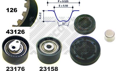 Mapco Zahnriemensatz [Hersteller-Nr. 23126] für Renault von MAPCO