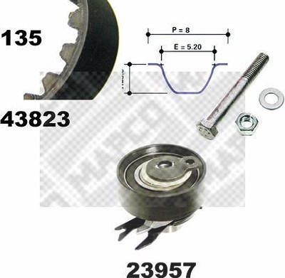 Mapco Zahnriemensatz [Hersteller-Nr. 23823] für Seat, VW von MAPCO