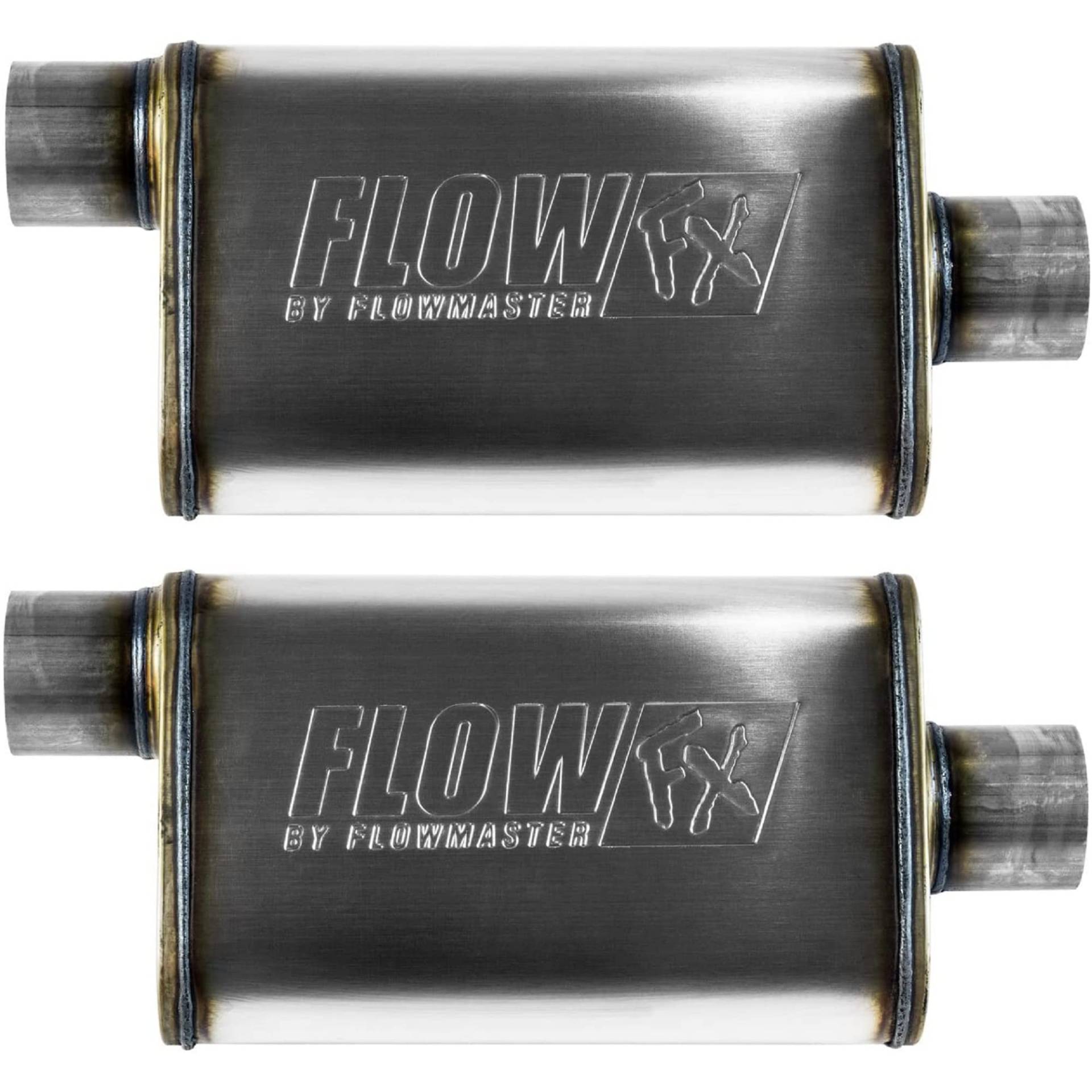 Flowmaster 71229 FlowFX Schalldämpfer 409S 3.00 Offset In / 3.00 Center Out Moderate by MAPerformance (2 Stück) von MAPerformance