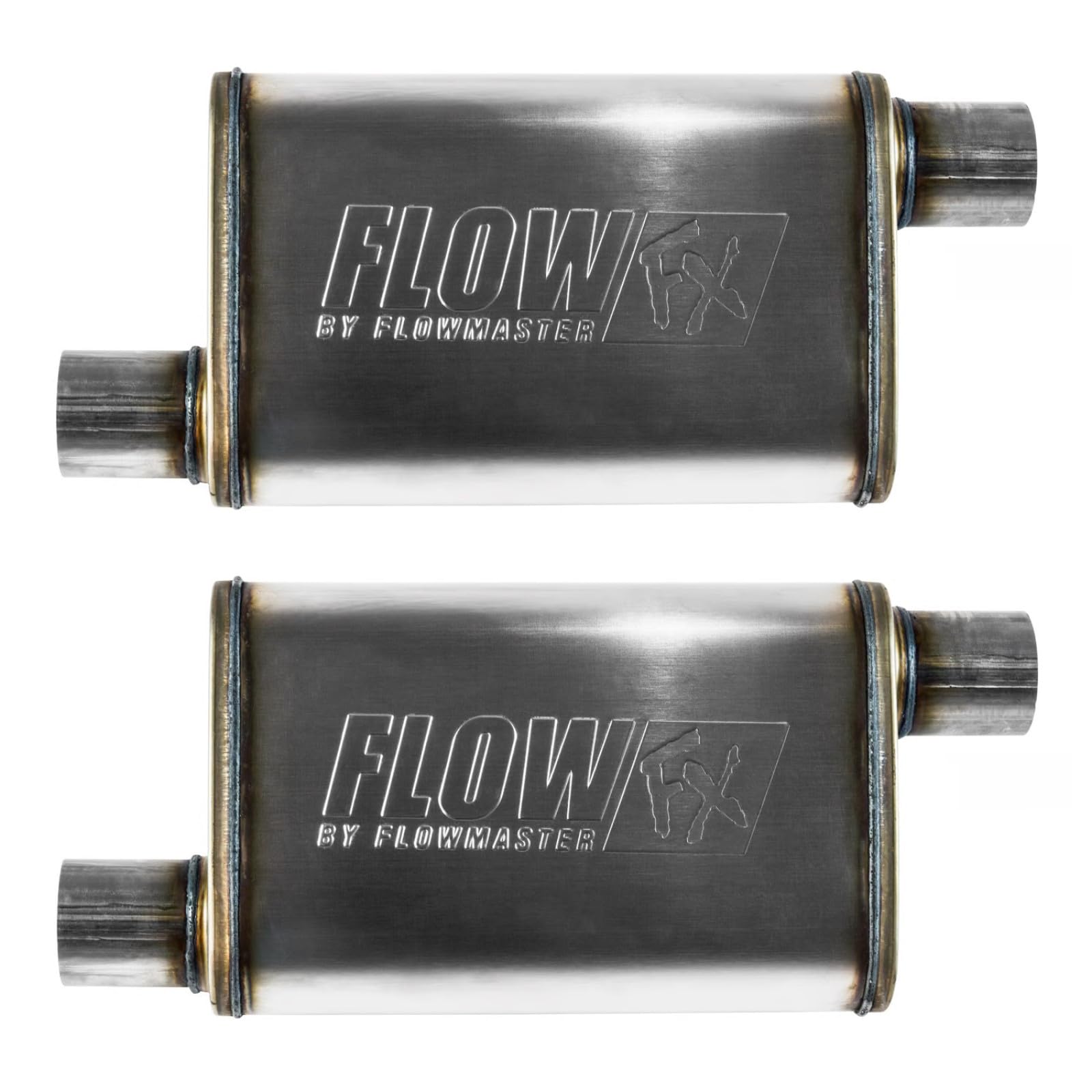 MAPerformance FlowMaster 71236 FlowFX Schalldämpfer (2 Stück) 409S 6,3 cm Offset In/2,50 Out Moderater Klang von MAPerformance
