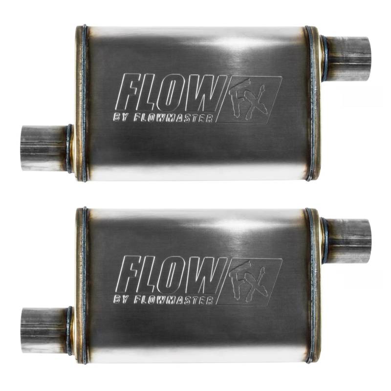 MAPerformance FlowMaster 71236 FlowFX Schalldämpfer (2 Stück) 409S 6,3 cm Offset In/2,50 Out Moderater Klang von MAPerformance