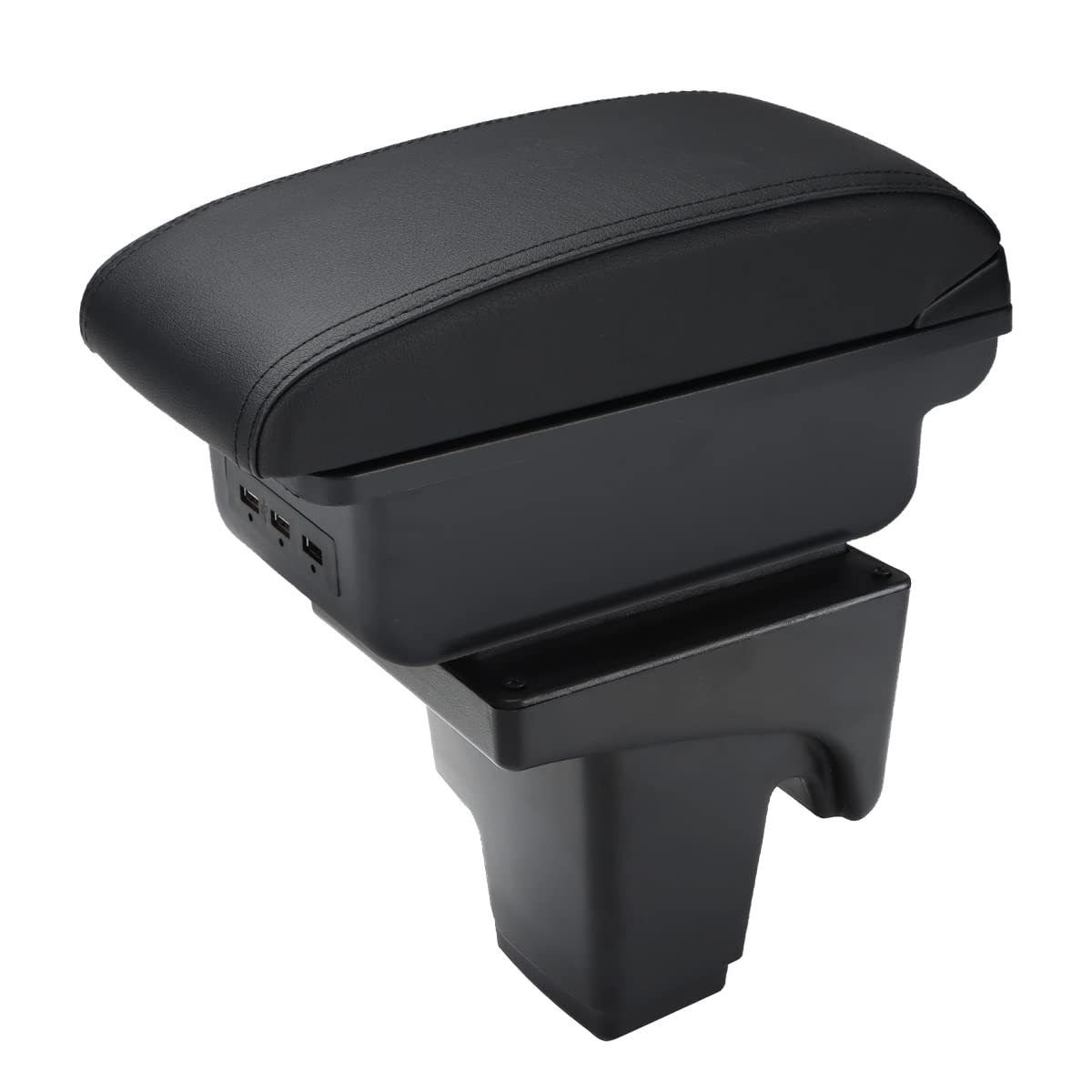 MARCHFA Armlehnen-Aufbewahrungsbox, passgenau für Focus 3 MK3 2011–2019,Armlehnenbox mit 3 USB-Ladeanschlüssen,1 Stück (schwarze Linie) von MARCHFA
