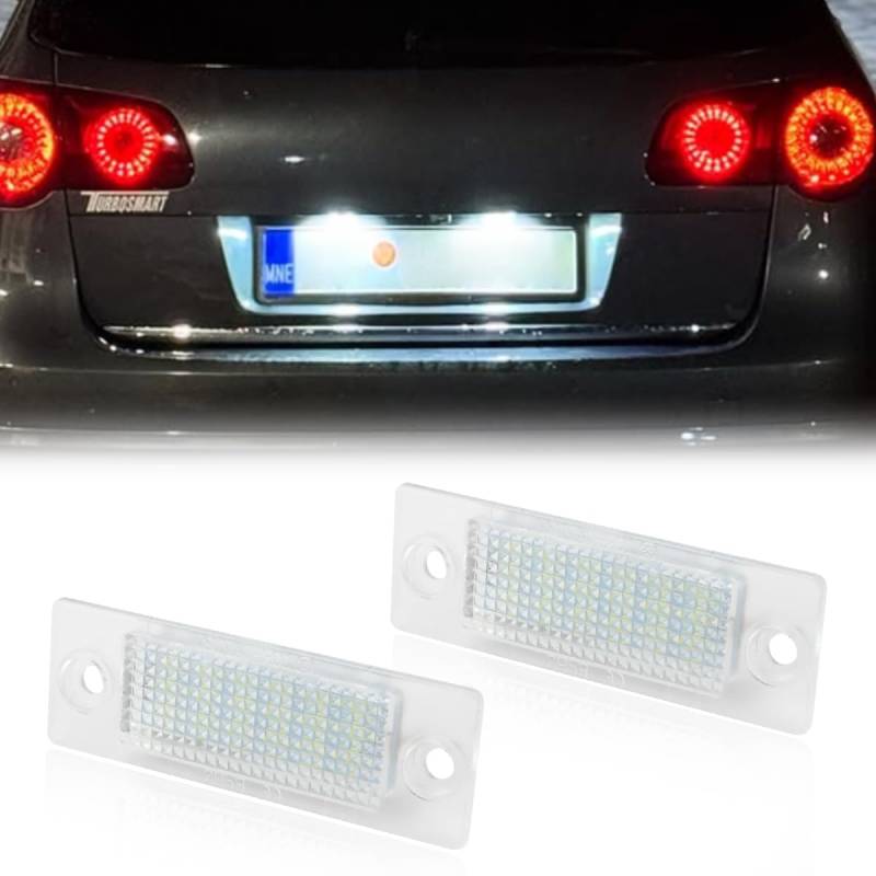 MARCHFA Kennzeichenbeleuchtung für Golf 5/Caddy III/Passat Autozubehör Ersatzteile 2 X 18LED Nummernschildleuchten von MARCHFA
