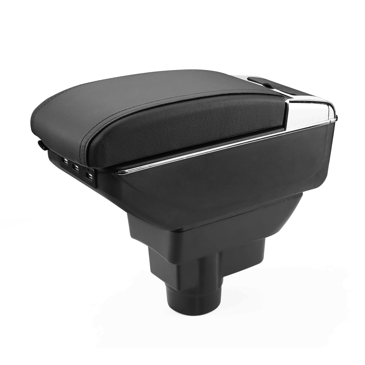 MARCHFA Mittelkonsole Armlehne für Corsa D 2006-2014 mit USB Ports Kunstleder Mittelkonsole Aufbewahrungsbox (Schwarze Nähten) von MARCHFA