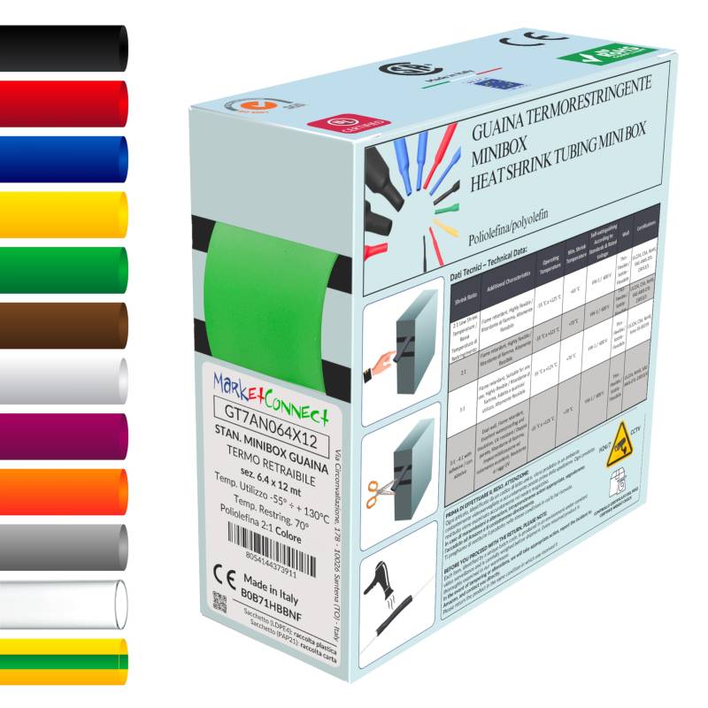 MarketConnect® Schrumpfschlauch Ø 19,1 mm, L 3m • GRÜN • MINIBOX 2:1 SMALL von MARKETCONNECT