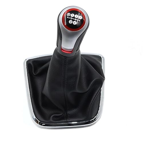Schaltmanschette Knauf 5/6 Geschwindigkeit Für VW Für Polo 6R 2009 2010 2011 2012 2013 2014 Auto Shift Schaltknauf Hebel Gaitor Boot Abdeckung 6R0711456B Auto Schaltknauf Kopf(Farbe:R12345 Type 1) von MARQI