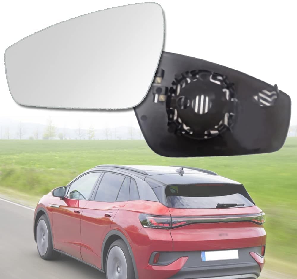 Beheizbar Spiegelglas Geeignet für VW ID.4 2020 2021 2022, Außenspiegel Verstellbar Geeignet, Fahrerseite Beheizbar Asphärisch mit Trägerplatte,1 pair von MARUE
