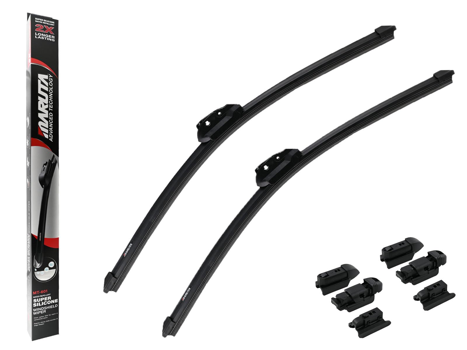 MARUTA Lotus Perl-Effekt Scheibenwischer SET 525mm/525mm (530mm/530mm) - universal - vorne, Aero-dynamik optimierte Wischerblätter aus exklusiver Silikon/Gummimischung (made in Japan) von MARUTA