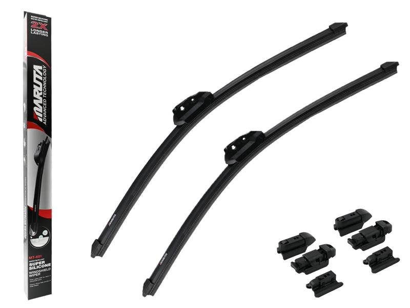 MARUTA Lotus Perl-Effekt Scheibenwischer SET 525mm/525mm (530mm/530mm) - universal - vorne, Aero-dynamik optimierte Wischerblätter aus exklusiver Silikon/Gummimischung (made in Japan) von MARUTA