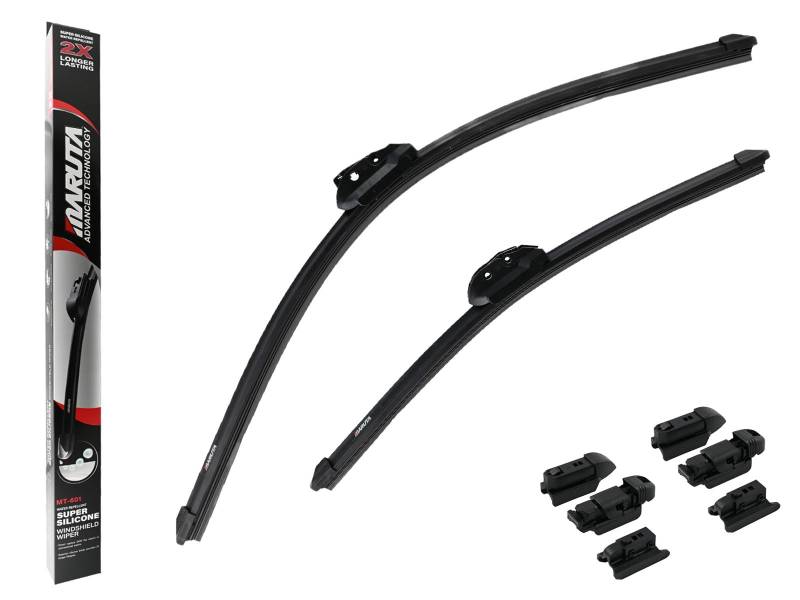 MARUTA Lotus Perl-Effekt Scheibenwischer SET 550mm / 450mm - universal - vorne, Aero-dynamik optimierte Wischerblätter aus exklusiver Silikon / Gummimischung (made in Japan) von MARUTA