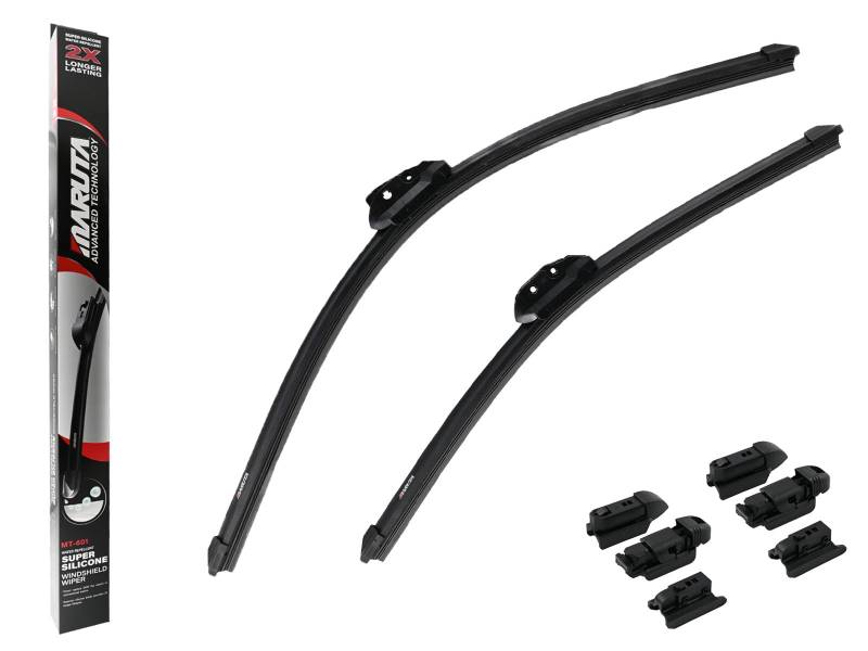 MARUTA Lotus Perl-Effekt Scheibenwischer SET 600 mm / 475 mm (600mm/480mm) - universal - vorne, Aero-dynamik optimierte Wischerblätter aus exklusiver Silikon / Gummimischung (made in Japan) von MARUTA