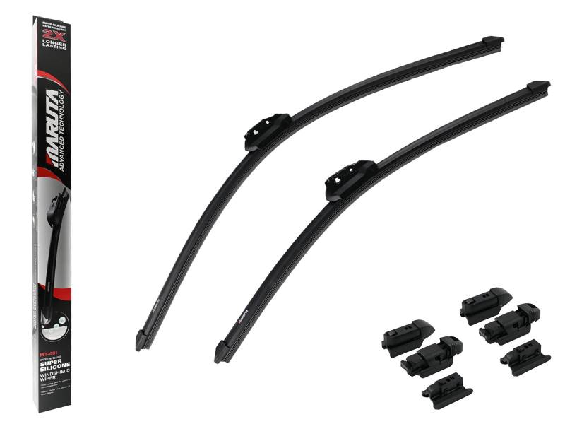 MARUTA Lotus Perl-Effekt Scheibenwischer SET 650 mm / 525mm (650mm/530mm) - universal - vorne, Aero-dynamik optimierte Wischerblätter aus exklusiver Silikon / Gummimischung (made in Japan) von MARUTA