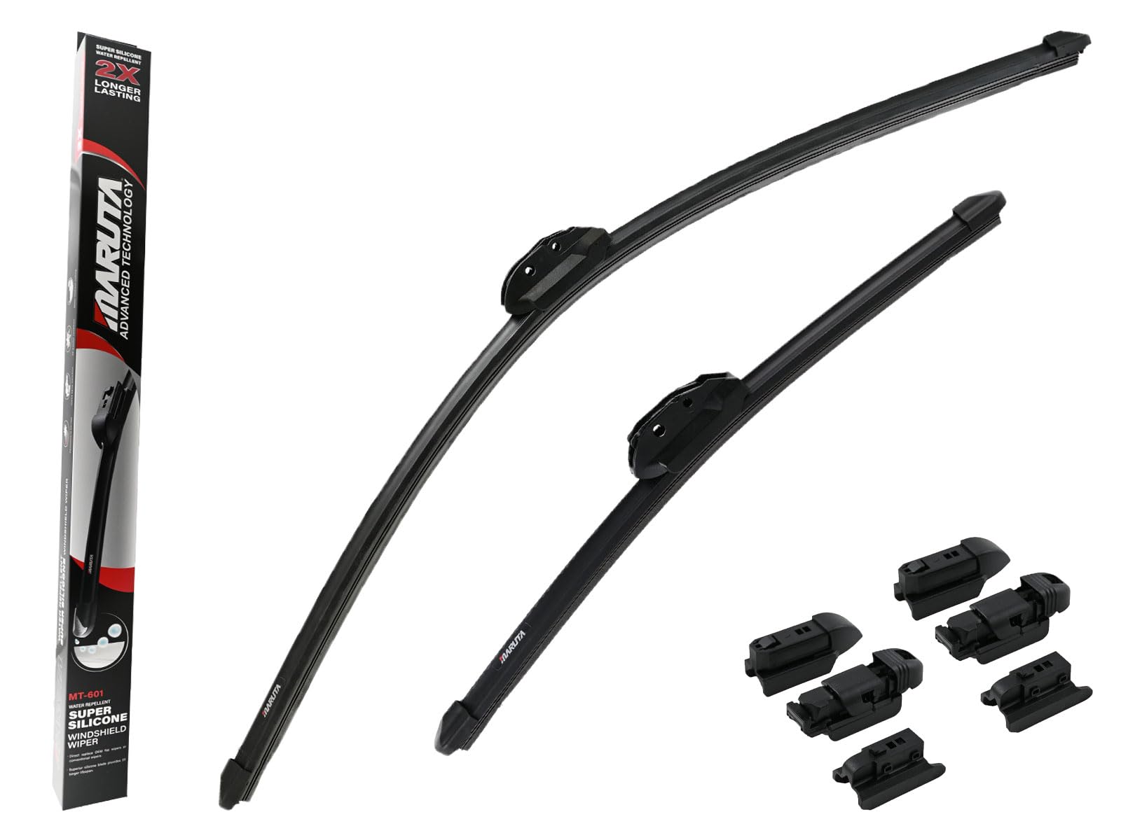 MARUTA Lotus Perl-Effekt Scheibenwischer SET 700 mm / 400 mm - universal - vorne, Aero-dynamik optimierte Wischerblätter aus exklusiver Silikon / Gummimischung (made in Japan) von MARUTA