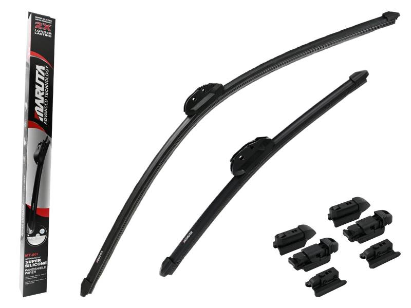 MARUTA Lotus Perl-Effekt Scheibenwischer SET 700 mm / 400 mm - universal - vorne, Aero-dynamik optimierte Wischerblätter aus exklusiver Silikon / Gummimischung (made in Japan) von MARUTA