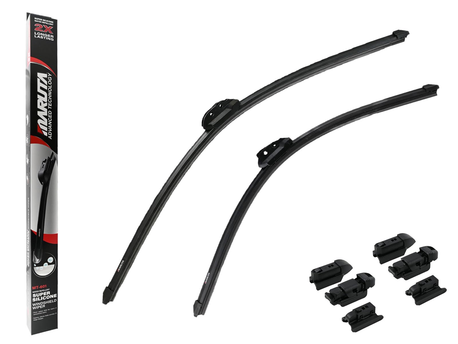 MARUTA Lotus Perl-Effekt Scheibenwischer SET 700 mm / 600 mm - universal - vorne, Aero-dynamik optimierte Wischerblätter aus exklusiver Silikon / Gummimischung (made in Japan) von MARUTA