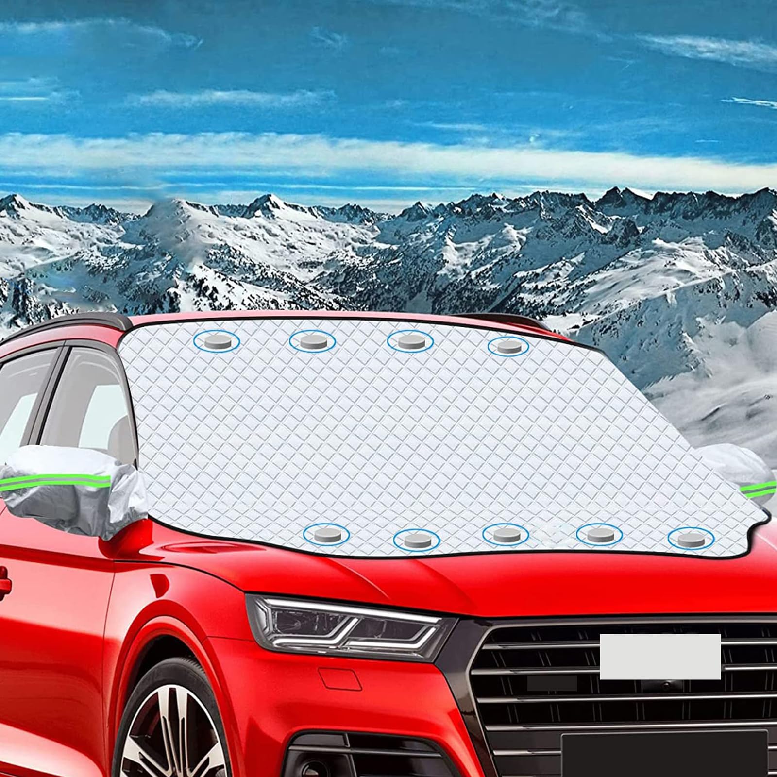 Sonnenschutz Auto Frontscheibe für Audi A1, Frontscheibenabdeckung Scheibenabdeckung 9 Magnet Faltbare Eisschutzfolien Gegen Schnee Staub Frost Autozubehör,B/157 * 126 von MARXAN