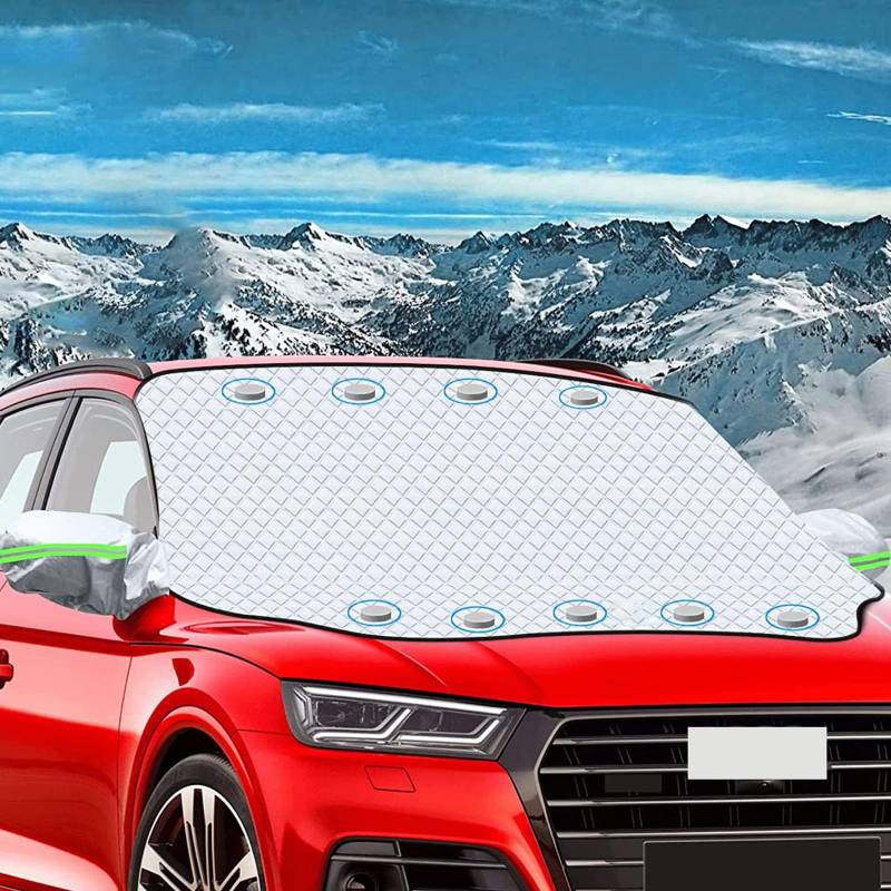 Sonnenschutz Auto Frontscheibe für Hyundai Kona 2018-2023, Frontscheibenabdeckung Scheibenabdeckung 9 Magnet Faltbare Eisschutzfolien Gegen Schnee Staub Frost Autozubehör,B/157 * 126 von MARXAN