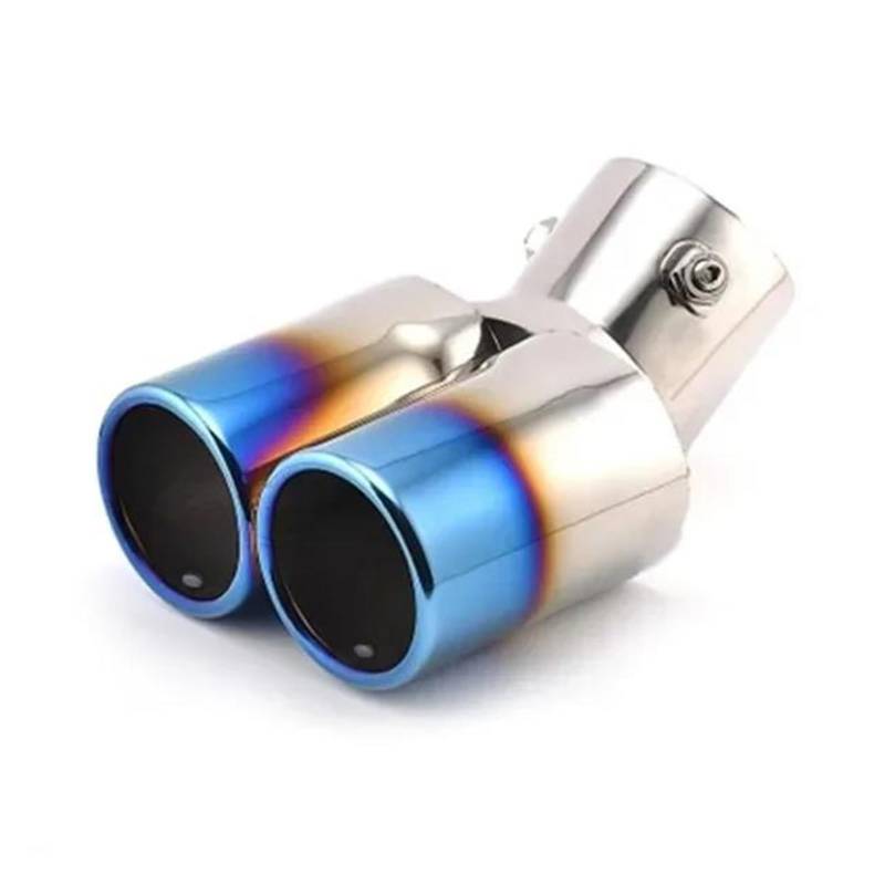 Autoschalldämpfer 1 Stück Doppel-Endrohr Mit Gebogenem Auspuff Für Kia Für Rio 2011 2012 2013 Auspuffrohr(Blue) von MASHRGX