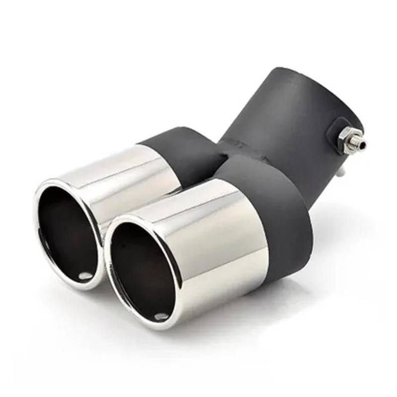 Autoschalldämpfer 1 Stück Doppel-Endrohr Mit Gebogenem Auspuff Für Kia Für Rio 2011 2012 2013 Auspuffrohr(Silber) von MASHRGX