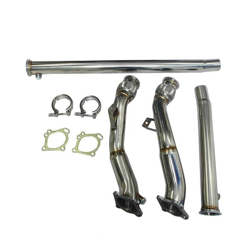 Autoschalldämpfer 3-Zoll-Auspuffrohre Mit Adaptern Für S4 B5 A6 Für Quattro Für Allroad C5 2,7 L B5/C5 V6 30 V Turbo Auspuffrohr von MASHRGX