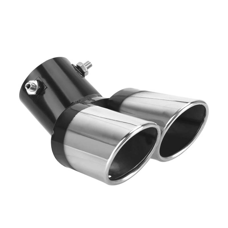 Autoschalldämpfer Auto-Styling Universal-Autoauspuffblende Schalldämpferrohrendstück Edelstahl Gebogen Doppelauslass Autodekoration Endrohr Auspuffrohr von MASHRGX