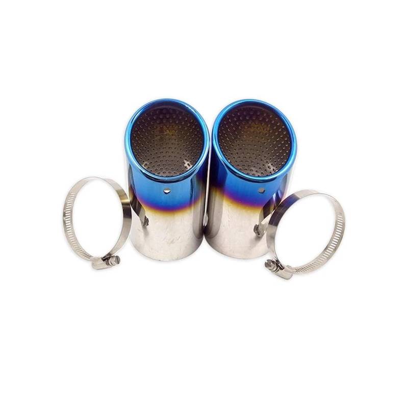 Autoschalldämpfer Für VW Für P&assat B6 3C EOS CC 2005-2012 Endrohr-Schalldämpfer-Endstück 2 Stück Edelstahl-Auspuffschalldämpfer Auspuffrohr(Blue) von MASHRGX