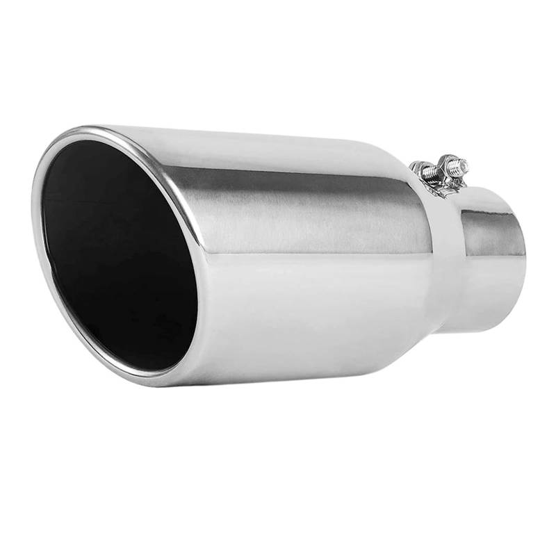 Autoschalldämpfer Gesamtlänge Edelstahl-Auspuffspitzen Endrohr 1 Stück 7,62cm Einlass-Auspuffspitze 23cm Auspuffrohr(Silber) von MASHRGX