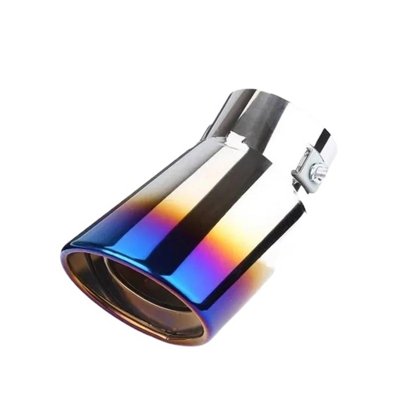 Autoschalldämpfer Universales Auspuffendrohr Aus Edelstahl Fürs Auto Auspuffendrohr Auspufftopfendrohr Autozubehör Auspuffrohr(Curved-Blue) von MASHRGX