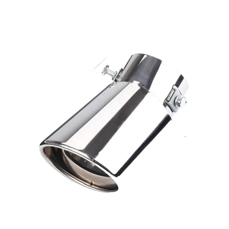 Autoschalldämpfer Universales Auspuffendrohr Aus Edelstahl Fürs Auto Auspuffendrohr Auspufftopfendrohr Autozubehör Auspuffrohr(Curved-Silver) von MASHRGX