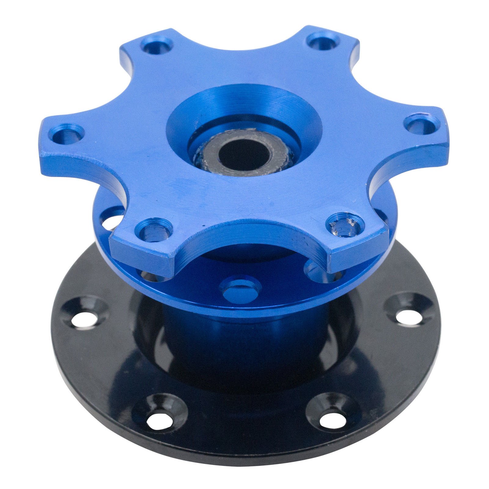 Auto Lenkradnaben Adapter MASO Universal 6 Loch Schnellspanner Ausschnappen Lenkrennen/Rallye/Motorsport (Blau) von MASO