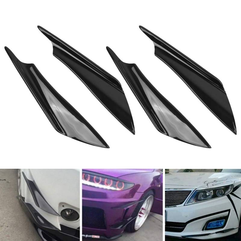 MASO 4pcs Auto Frontspoiler Black Carbon Front Wing Splitter Außen Embleme Set von MASO