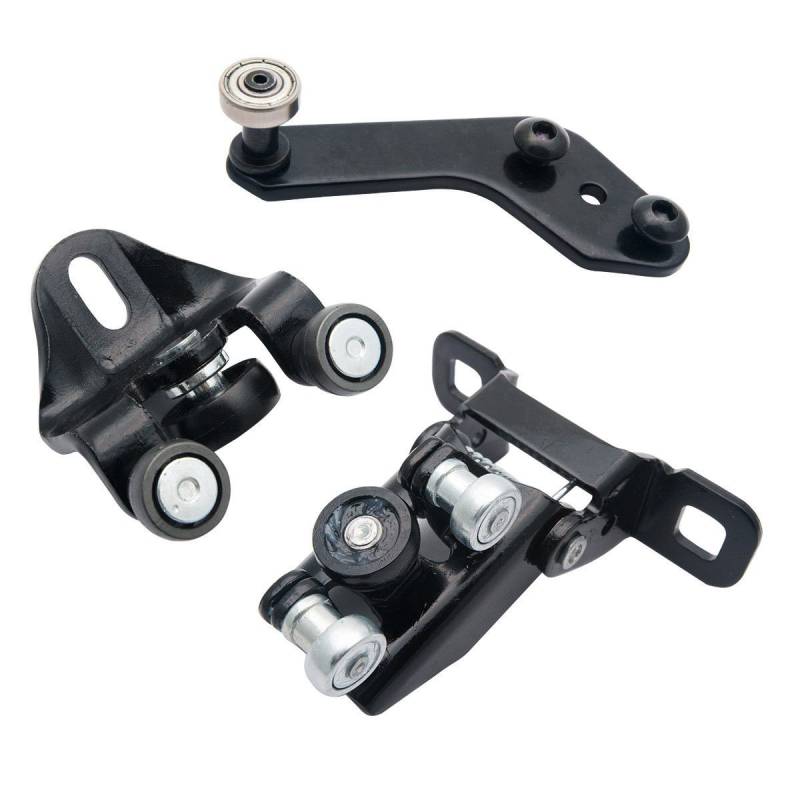MASO Schiebetürrolle für Ford Transit Mk6/MK7, Schwarz, Rechts, Klassisch, Rund, Ziehgriff und Mehrpunkt-Rollen, Edelstahl, innen und außen, Hardware, Türrolle, Türroller von MASO