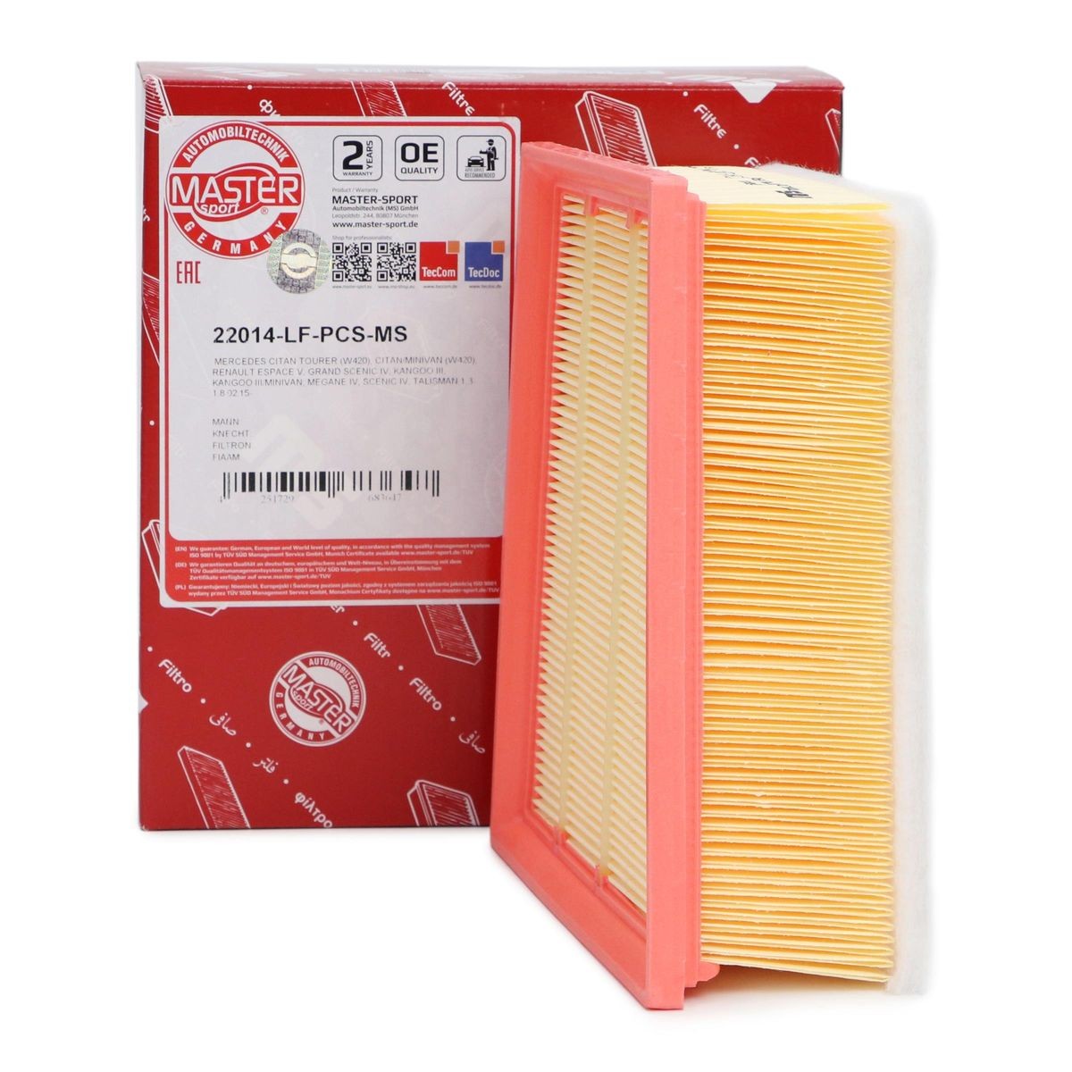 MASTER-SPORT Luftfilter MERCEDES-BENZ,RENAULT 22014-LF-PCS-MS 6080940700,A6080940700,165461822R Motorluftfilter,Filter für Luft 165468296R MASTER-SPORT Luftfilter MERCEDES-BENZ,RENAULT 22014-LF-PCS-MS 6080940700,A6080940700,165461822R Motorluftfilter,Filter für Luft 165468296R von MASTER-SPORT