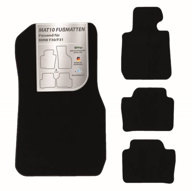 MAT10 – Auto-Fußmatten passend für BMW F30 / F31 (BJ 02/2012-06/2019) aus Velours | 4-teiliges Automatten Set | langlebige Erstausrüsterqualität, Made in Germany von MAT10