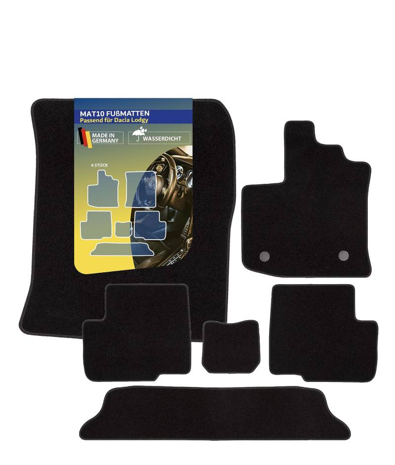 MAT10 – Auto-Fußmatten passend für Dacia Lodgy (BJ 06/2012 - 12/2016, 7-Sitzer) aus Dilour (Nadelfilz) | Automatten-Set, 6-teilig | Made in Germany, Erstausrüsterqualität von MAT10