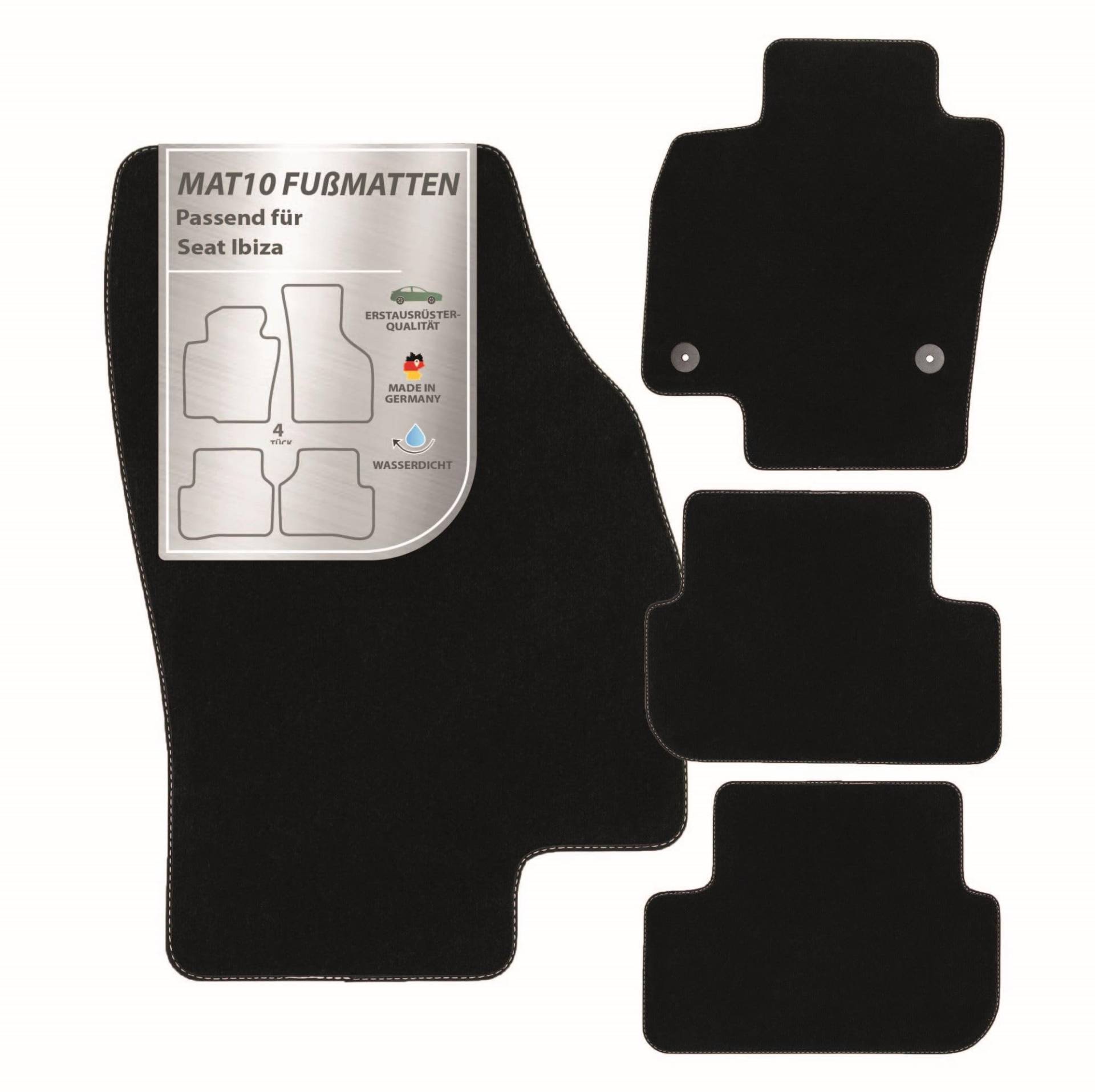 MAT10 – Auto-Fußmatten passend für Seat Ibiza (ab BJ 06/2017, Typ 6F) aus Velours | 4-teiliges Automatten Set | langlebige Erstausrüsterqualität, Made in Germany von MAT10