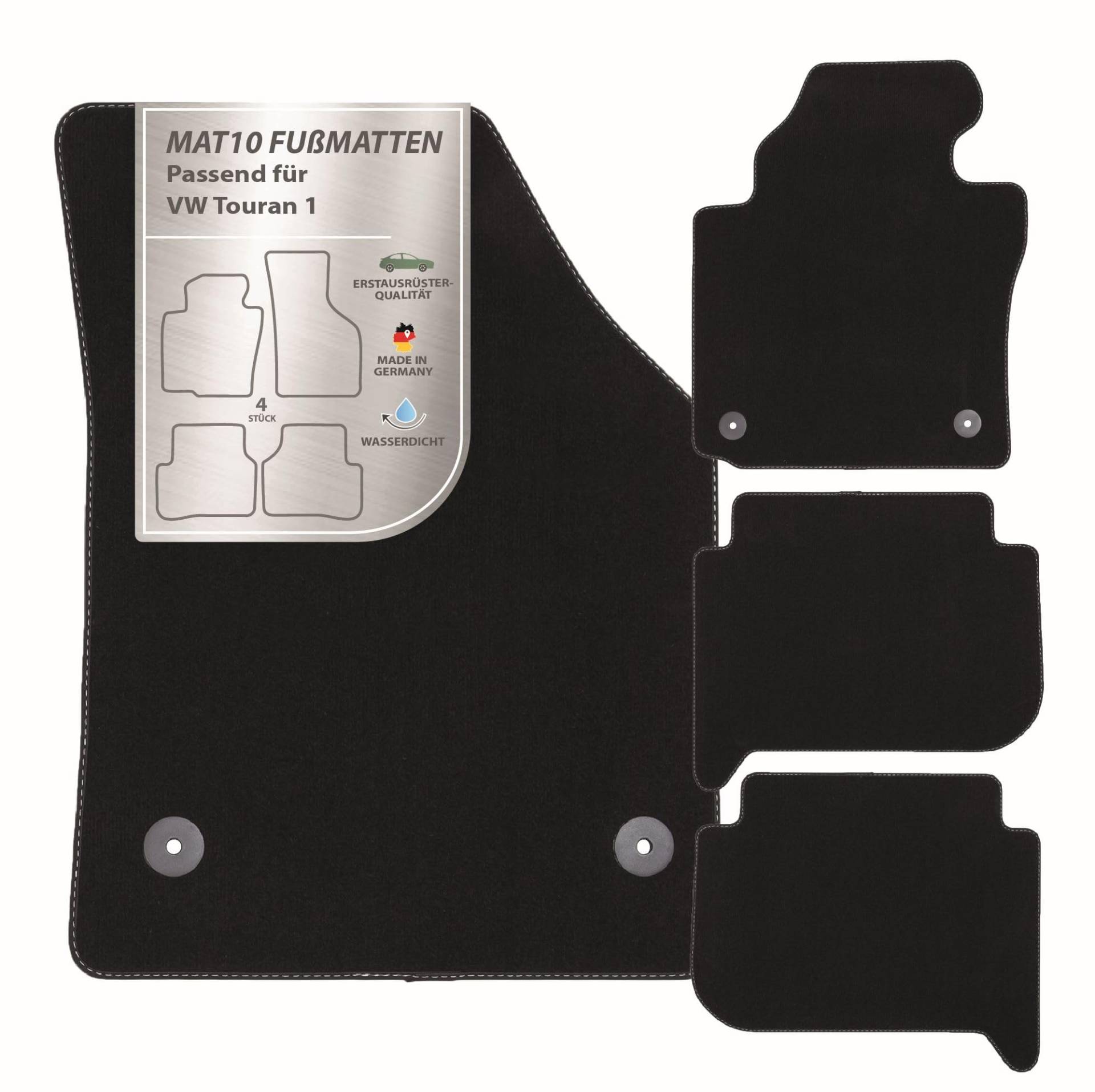 MAT10 – Auto-Fußmatten passend für VW Touran 1 (BJ 09/2010 - 08/2015, 5-Sitzer, GP2, Typ 1T) aus Velours | 4-teiliges Automatten Set | langlebige Erstausrüsterqualität, Made in Germany MAT10 – Auto-Fußmatten passend für VW Touran 1 (BJ 09/2010 - 08/2015, 5-Sitzer, GP2, Typ 1T) aus Velours | 4-teiliges Automatten Set | langlebige Erstausrüsterqualität, Made in Germany von MAT10