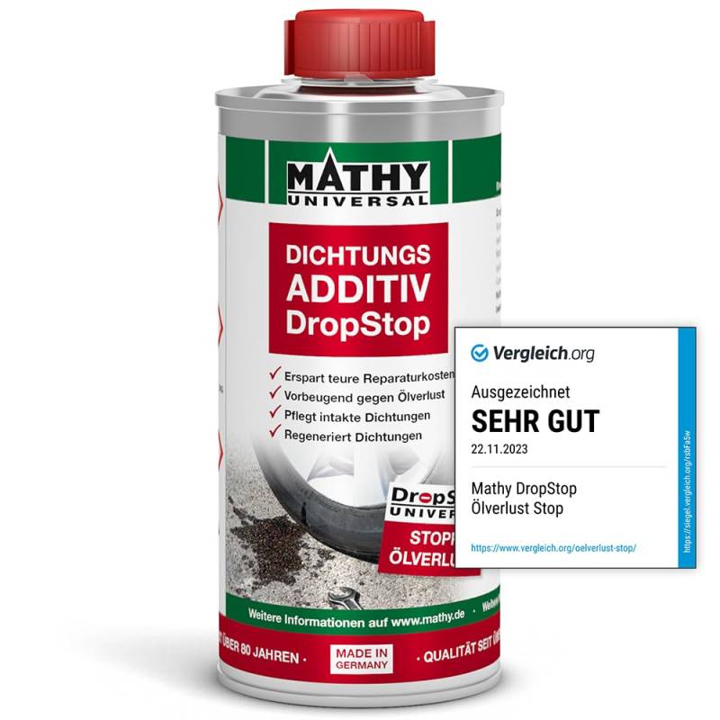 MATHY-DropStop Dichtungs-Additiv (250 ml) - Öl-Additiv stoppt Ölverlust im Motor, Getriebe, Hinterachsen & Servolenkungen - regeneriert Dichtungen von MATHY
