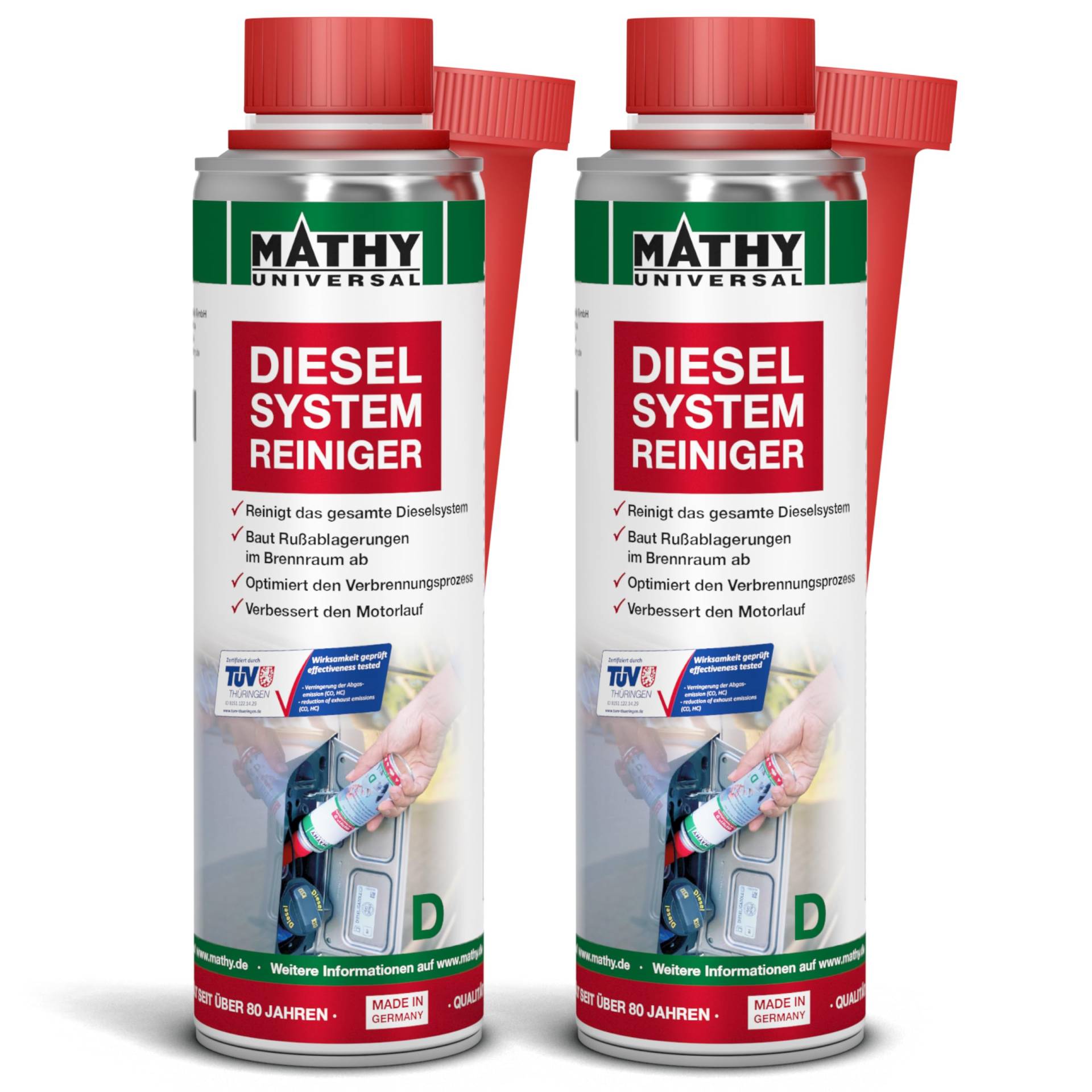 MATHY-D Diesel Systemreiniger - Diesel Additiv - Brennraum Reiniger - Zertifizierter Diesel Reiniger, 2 x 250 ml von MATHY