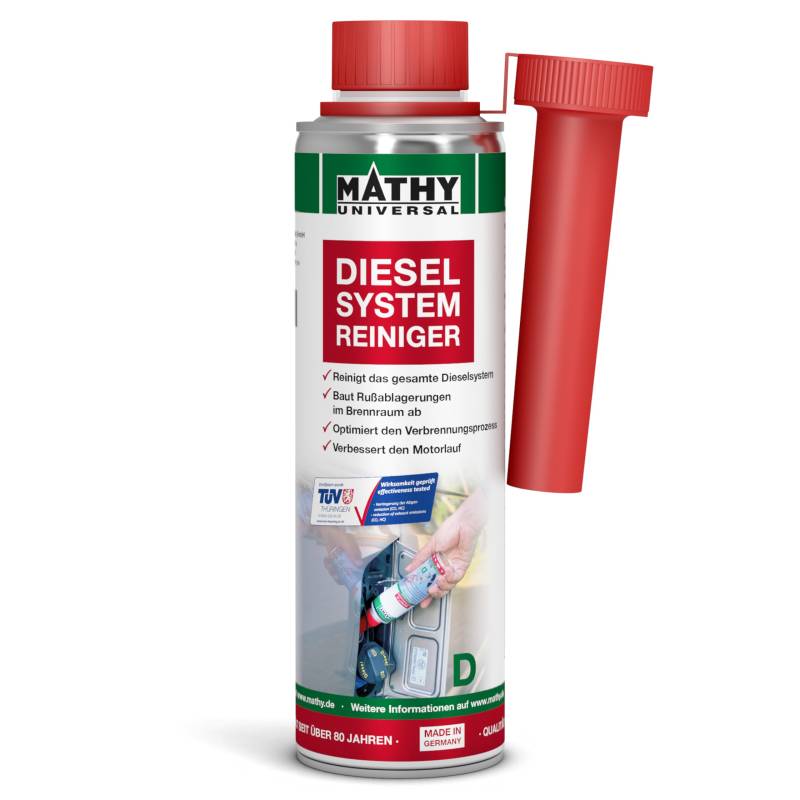 MATHY-D Diesel Systemreiniger (250 ml) – hochwirksames Diesel Additiv - Brennraum Reiniger - Zertifizierter Diesel Reiniger von MATHY