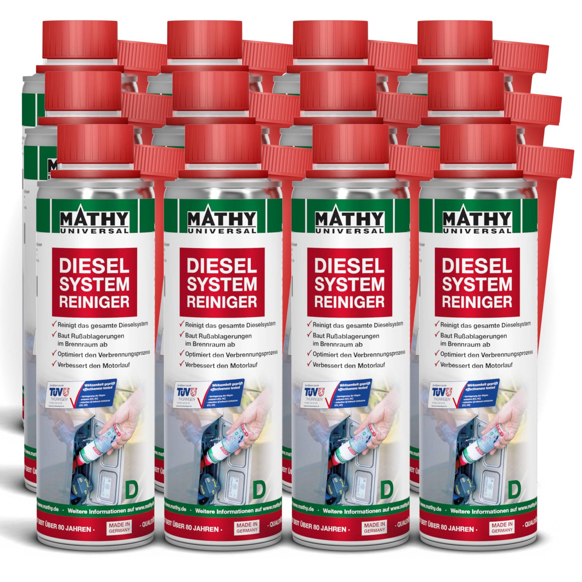 MATHY-D Diesel Systemreiniger - Diesel Additiv - Brennraum Reiniger - Zertifizierter Diesel Reiniger, 12 x 250 ml von MATHY