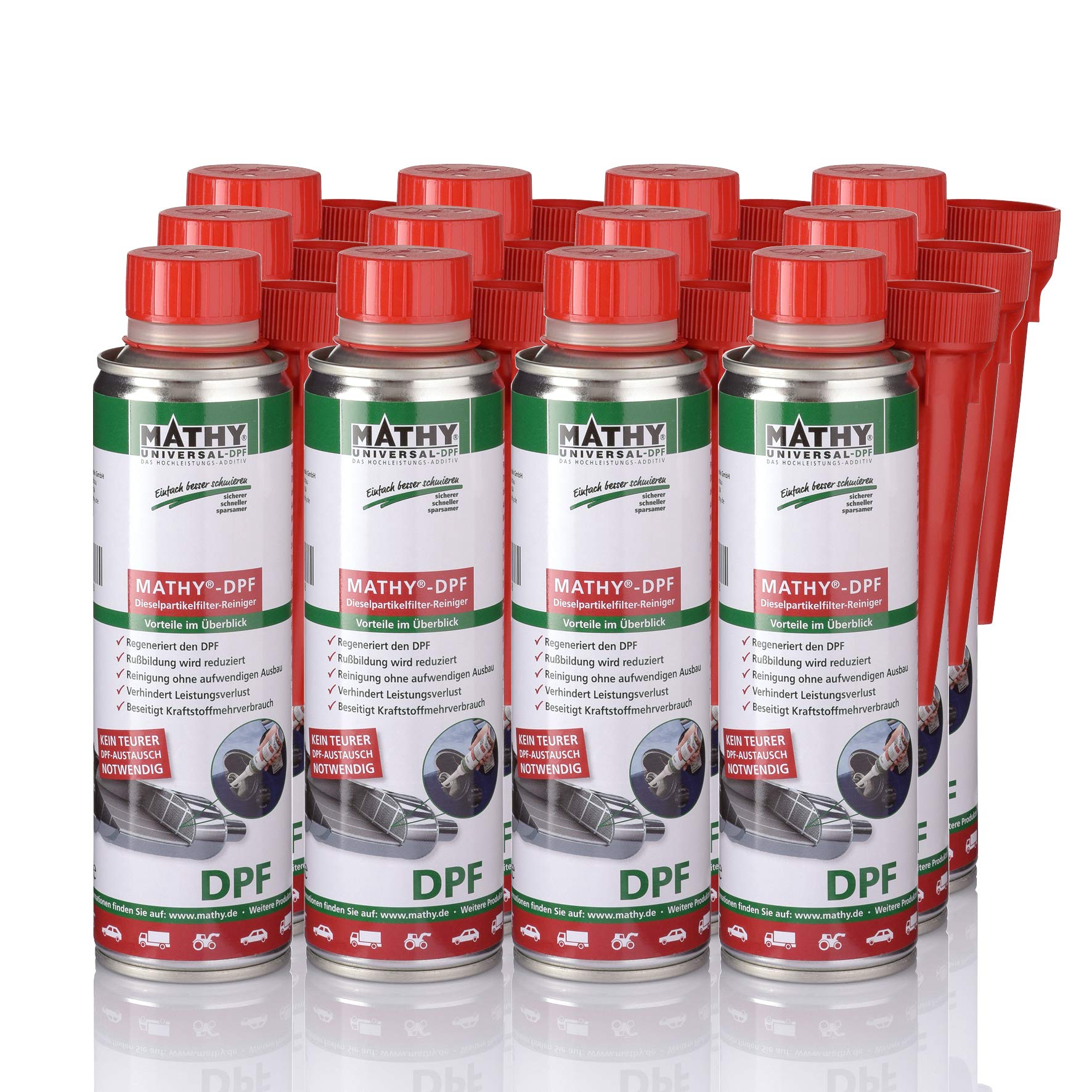 MATHY-DPF Partikelfilter Reiniger Diesel - DPF Reiniger - Diesel Systemreiniger für Dieselmotoren - Diesel Additiv, 12 x 300 ml von MATHY