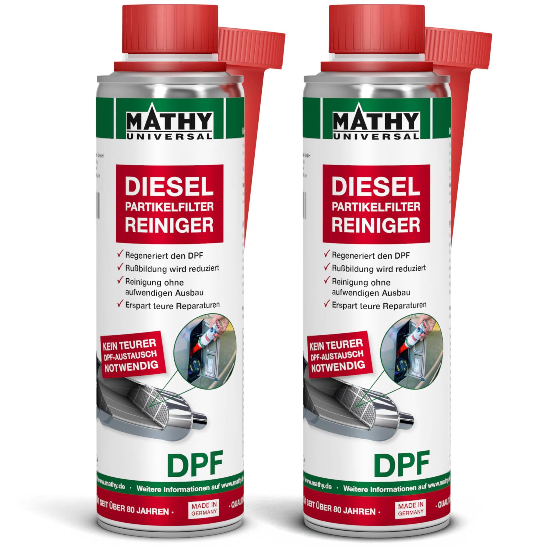 MATHY-DPF Partikelfilter Reiniger Diesel - DPF Reiniger - Diesel Systemreiniger für Dieselmotoren - Diesel Additiv, 2 x 300 ml von MATHY