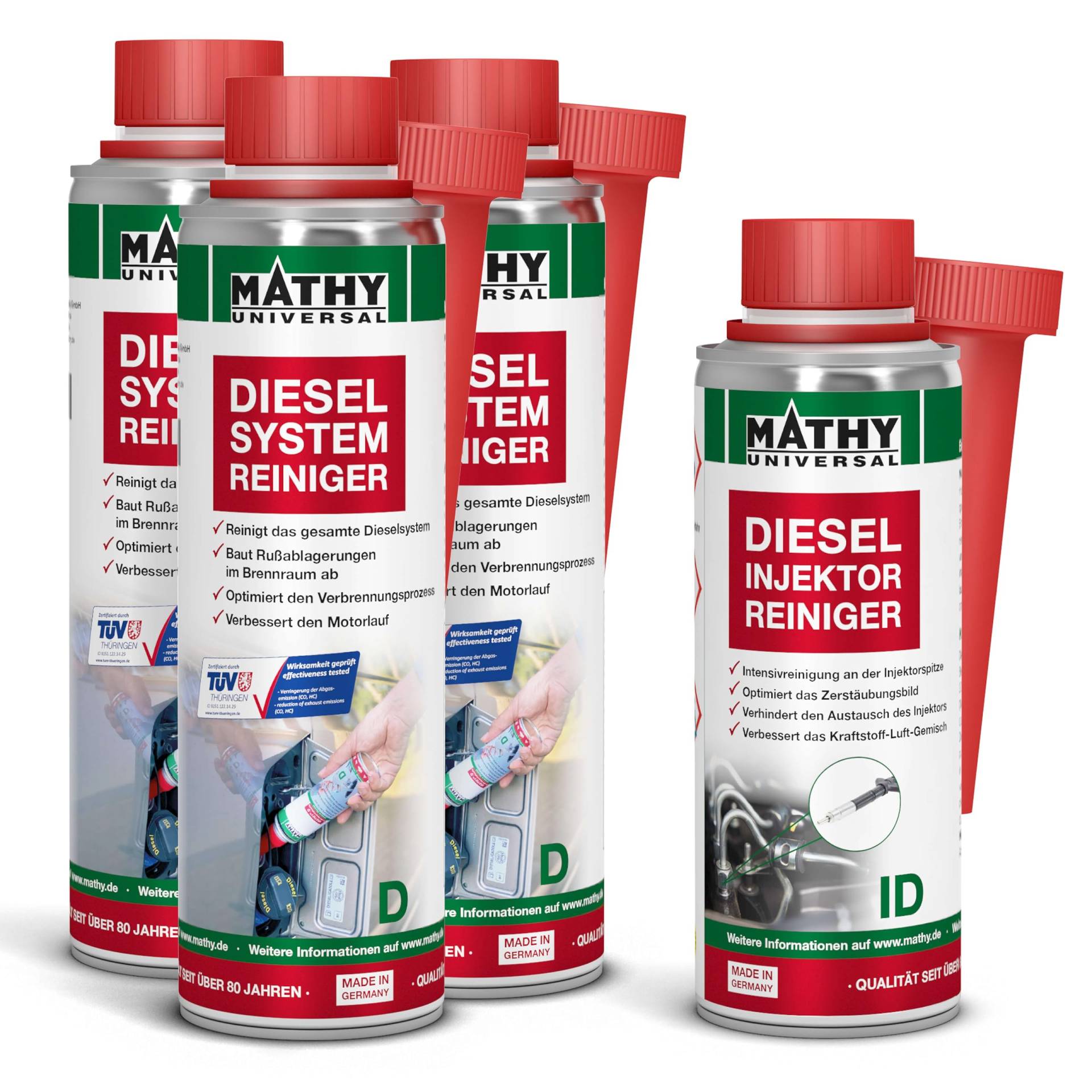 MATHY Diesel-Brennraum-Kur - Diesel Systemreiniger + Injektoren Reiniger Diesel - Bundle zur Reinigung von Einspritzdüsen & Brennraum - Diesel Additiv MATHY Diesel-Brennraum-Kur - Diesel Systemreiniger + Injektoren Reiniger Diesel - Bundle zur Reinigung von Einspritzdüsen & Brennraum - Diesel Additiv von MATHY