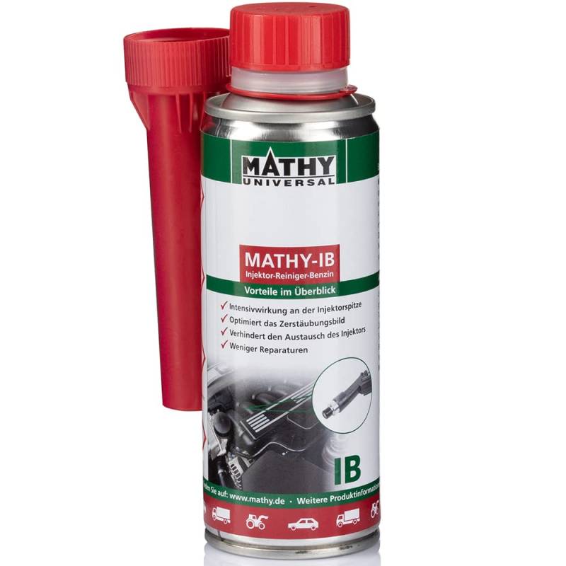 MATHY-IB Injektoren Reiniger Benzin - Benzin Additiv zur Reinigung der Einspritzdüsen in Benzinmotoren - Optimiert Sprühbild, 200 ml von MATHY