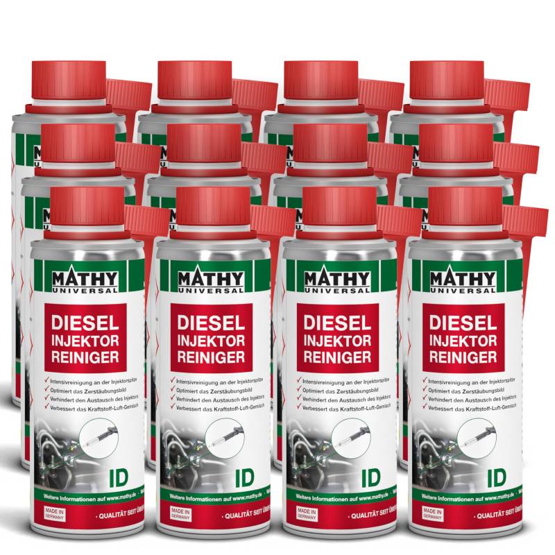 MATHY-ID Injektoren Reiniger Diesel - Diesel Additiv zur Reinigung der Einspritzdüsen im Dieselmotor - Einspritzdüsen Reiniger, 12 x 200 ml von MATHY