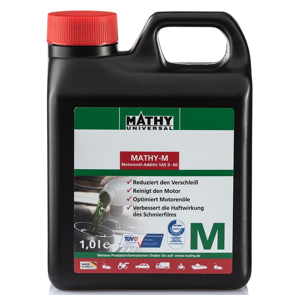 MATHY-M Motoröl Additiv 1,0 l - Ölzusatz Motor - Verschleißschutz für alle Otto- und Dieselmotoren - Einsetzbar in Allen Motorenölen - Motorschutz von MATHY