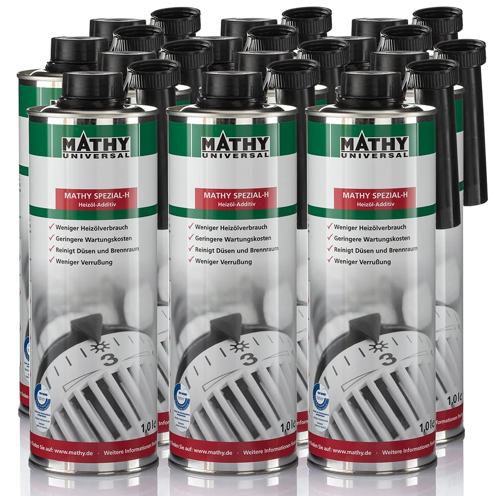 MATHY Spezial H Heizöl Additiv - Zusatz Ölheizung - Geprüfter Schutz des Heizölsystems - Öladditiv - Heizung Reiniger, 12 x 1,0 l von MATHY